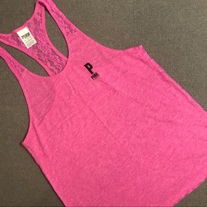 PINK - Lace Tank Top